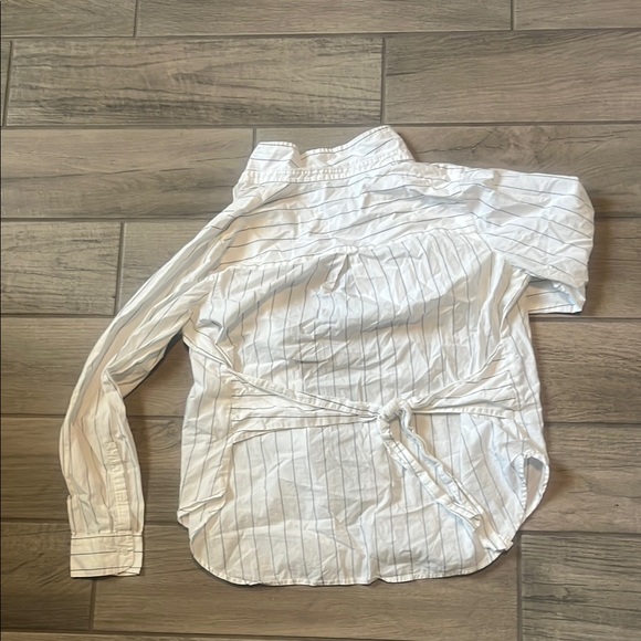 Madewell White Long Sleeve Mandarin Collar Shirt - Picture 7 of 8